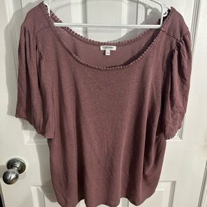 ❤️ 3/30$ Mauve pompon edged crop top